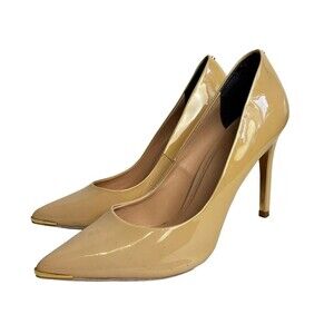 Ted Baker Pump Shoes Heels Nude Patent Leather Pointed Toe Size 10 EU 40.5